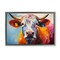 Stupell Industries Colorful Cattle Portrait Floating Frame, design by LSR Creative Studio